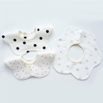 Spot ins Han version of the new 360 rotatable baby round mouth pure cotton baby saliva towel waterproof spit bib