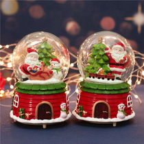 Santa Claus automatic snow crystal ball Christmas Eve birthday gift girl Music Box children Christmas gift
