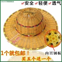  Breathable hat construction hat sun visor hat Bamboo hat Teng hat rattan hat summer bamboo woven helmet authentic rattan woven construction site
