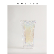 woo fun light luxury Vase ornaments living room flower arrangement ins Wind glass bottle bedroom water fresh flowers Nordic style