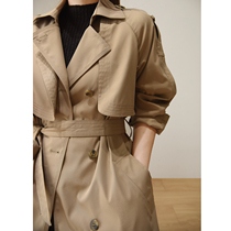 (solotex Shu Jo) anti-wrinkle imported fabric womens double-breasted commuter jacket windbreaker womens high-end