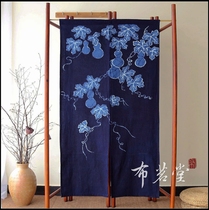 Bumingtang Batik Door Curtain Plant Dyeing Cloth Japanese Fabric Door Curtain and Wind Hand Batik Exported to Japan