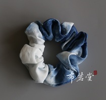 Cloth Mingtang fabric floral headdress tie dyeing Hairband tie dyeing hairclip hand tie dyeing plant blue dye