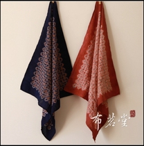 Cloth Mingtang Dense tie flower set color dyed small square towel Plant blue dyed tea towel headscarf scarf bag decoration
