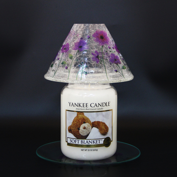 蜂花裂纹玻璃灯罩套装 浪漫烛光烛台 适合yankee candle扬基蜡烛