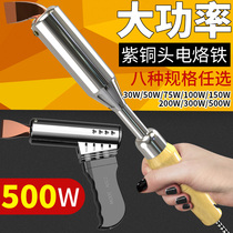 High power wooden handle electric soldering iron tool set household electric welding pen Luotie tin 100W150W200W300W500W