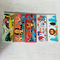 Nostalgic old stock 90s plastic soft leather stationery box moving eye small animal props collection