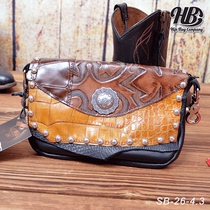  United States imported HB western cowboy waist bag shoulder bag super soft cowhide western giant harness shop