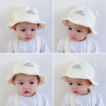 Baby hat spring and autumn cotton baby autumn and winter cute super cute childrens hat autumn fisherman hat early autumn sunshade