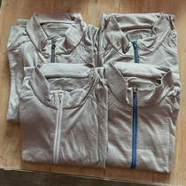 Mens special merino wool quick-drying clothing long sleeve half zipper