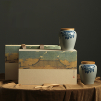 Retro high-grade tea packaging box ceramic tea can gift box creative tea packaging black tea white tea Puer gift box