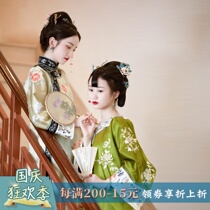 Qingruo Jade a city of wind the Republic of China style retro traditional collarless placket flat cut one piece of ancient method cheongsam skirt