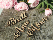 Creative custom wedding dinner plate letter card wooden name card party name signboard wedding prop card