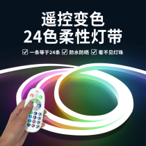Colorful lights with variable color LED neon surface mounted smart cord light strip gradient outdoor waterproof remote control decorative flash