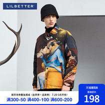 Lilbetter cotton coat mens fashion ins psychedelic camouflage comic printing cotton clothing autumn and winter thickened warm handsome jacket