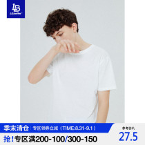  Lilbetter mens t-shirt ins trend pure cotton bottoming short-sleeved casual solid color round neck top summer half sleeve