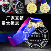Crystal medals listed for childrens customized medals trophy kindergarten primary school graduation honor Gold Medal