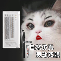 Spot UNNY false eyelash womens single cluster natural emulation graft self-adhesive fish tail eye mesh red fairy hair little devil
