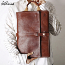 Genuine leather Large capacity Business handbag fashion versatile Macbook13 3 14 15 6 16 inch computer bag