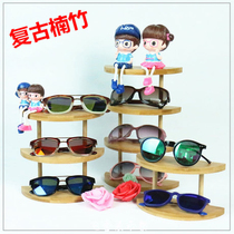 Retro varnished bamboo sunglasses display props myopia glasses sold sunglasses store decorative tide