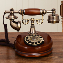 Solid Wood old landline American fashion creative retro European living room phone rotating home wireless card