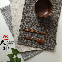  Linen burlap placemat plate mat Western-style Japanese cuisine Insulation pot Tablecloth Creative bowl coaster Kung Fu tea