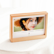 Wooden photo frame custom logo6 inch 8 inch enterprise 2022 desk calendar diy table custom baby photo frame