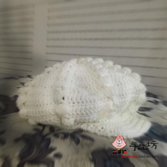 Bean cat handmade cotton thread handmade crochet Crochet Japanese Beret braided hat with brim