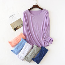 Modal new base shirt autumn clothing single piece long sleeve thin top autumn winter round neck tight stretch stretch warm Sports