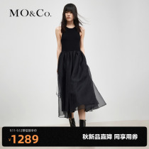 (99 new drops) MOCO2022 autumn new black puffed sleeveless dress high waist