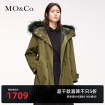 MOCO winter new product detachable liner two-wear coat fur collar jacket MAI4COT002 Mo Anke