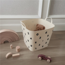 Ins large capacity beige digital storage barrel children's cartoon plastic toy sorting box dirty clothes basket storage basket