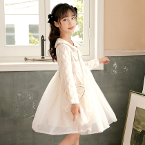 Fat Girl Bubble Sleeve Shirt Dress Autumn CUHK Childrens Long Casual Baby Doll Collar Lace Dress