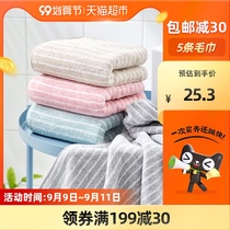 Sanli towels 5 more pure cotton absorbent wash face household men and women quickly dry not easy to lose hair Bath
