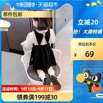 Magic childhood girl set 2021 new autumn Korean version of foreign style childrens dress baby spring and autumn two-piece set