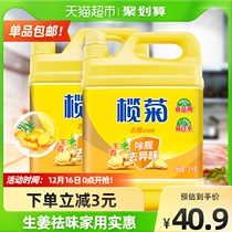 Lam chrysanthemum ginger detergent sterilization 3kg * 2 bottles of family household detergent commercial catering VAT 12kg