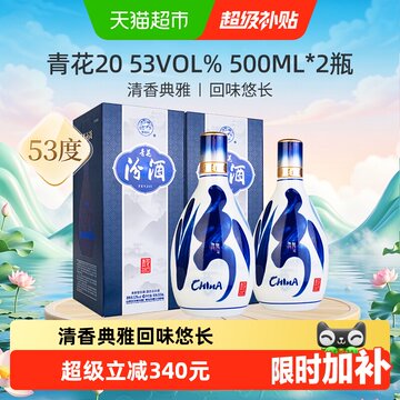 飲料・酒 FWNJIU 青花冷酒 500ml 53% 杏花村 2本セット