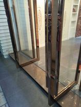 Tempered glass door Office partition shop bathroom folio single open floor spring frameless sliding door customization