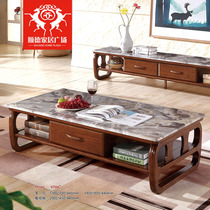 Nordic coffee table TV cabinet living room combination set simple small house storage marble tea table complete furniture