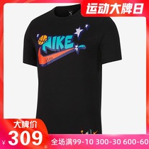 Nike mens 2021 summer new basketball short-sleeved printing casual round-neck T-shirt tide DD9373-010