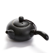 Mingfeng Ceramic Kung Fu Tea Set Zen style Black side handle Pot Black Pottery Teapot Black Glaze Small Teapot Kung Fu Tea Pot