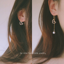BE MINE hand made American 14K gold zircon love earrings earrings earrings ear clip hypoallergenic