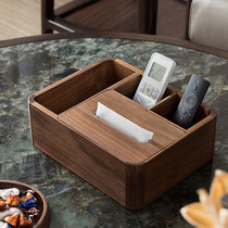 Copper master copper Wood doctrine tea table integrated storage box solid wood remote control storage box living room tissue box
