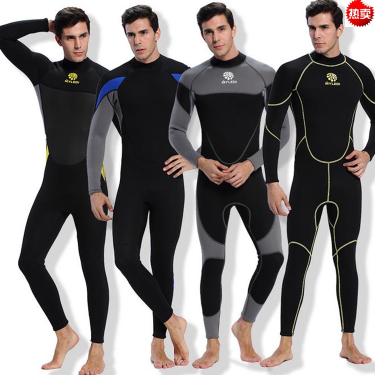 New 3mm Men's Long Sleeve Diving Suit with Neoprene Rubber Connecting Body and Surfing Clothes Thickened to Keep Warm and Swim in Winter
