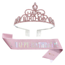 Flash Princess Etiquette shoulder Happy Birthday Crystal Happy Birthday Party Supplies