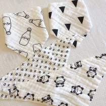 4 packs~ins Nordic gauze new baby triangle towel bib anti-vomiting milk bib men and women baby saliva towel