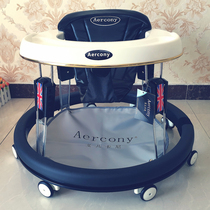 Learn walking car anti-O-type leg baby walker multifunction anti-side flap folding muted large wheel walker trolley trolley