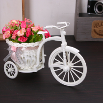 Creative tricycle plastic rattan weaving craft flower basket home decoration ornaments photography wedding photo props