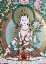 White mother Thangka hand-drawn mineral pigment Save suffering save the Buddha Bodhisattva auspicious auspicious life Buddha gift