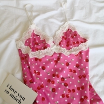 Love Gifts Lilly Teenage Girl Cute Cherry Sleeping Dress Salt can be sweetened with Private Room Harnesses Open Fork Pyjamas Little Sexy
